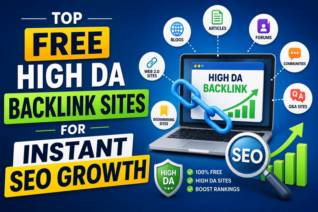 Free SEO Submission Sites for Backlinks High DA&nbsp;List